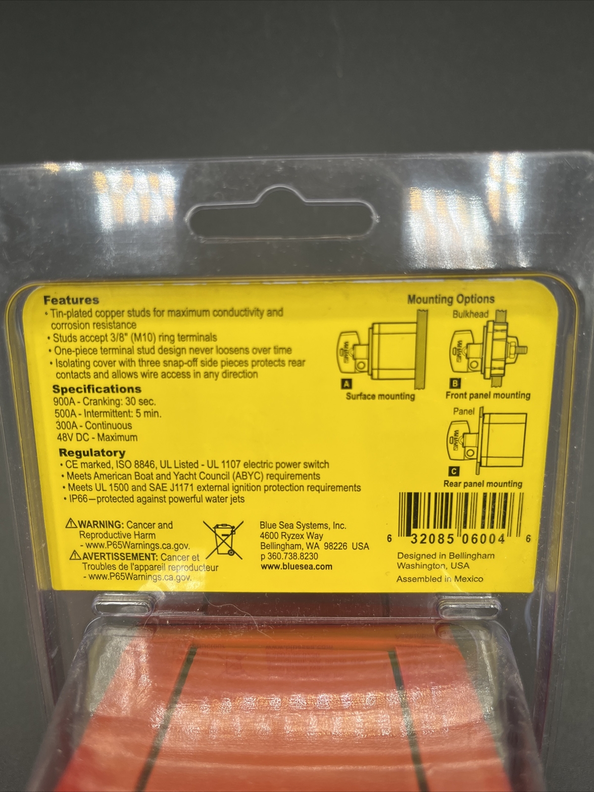 New Blue Sea Systems M Series Battery Switch On/Off 6004