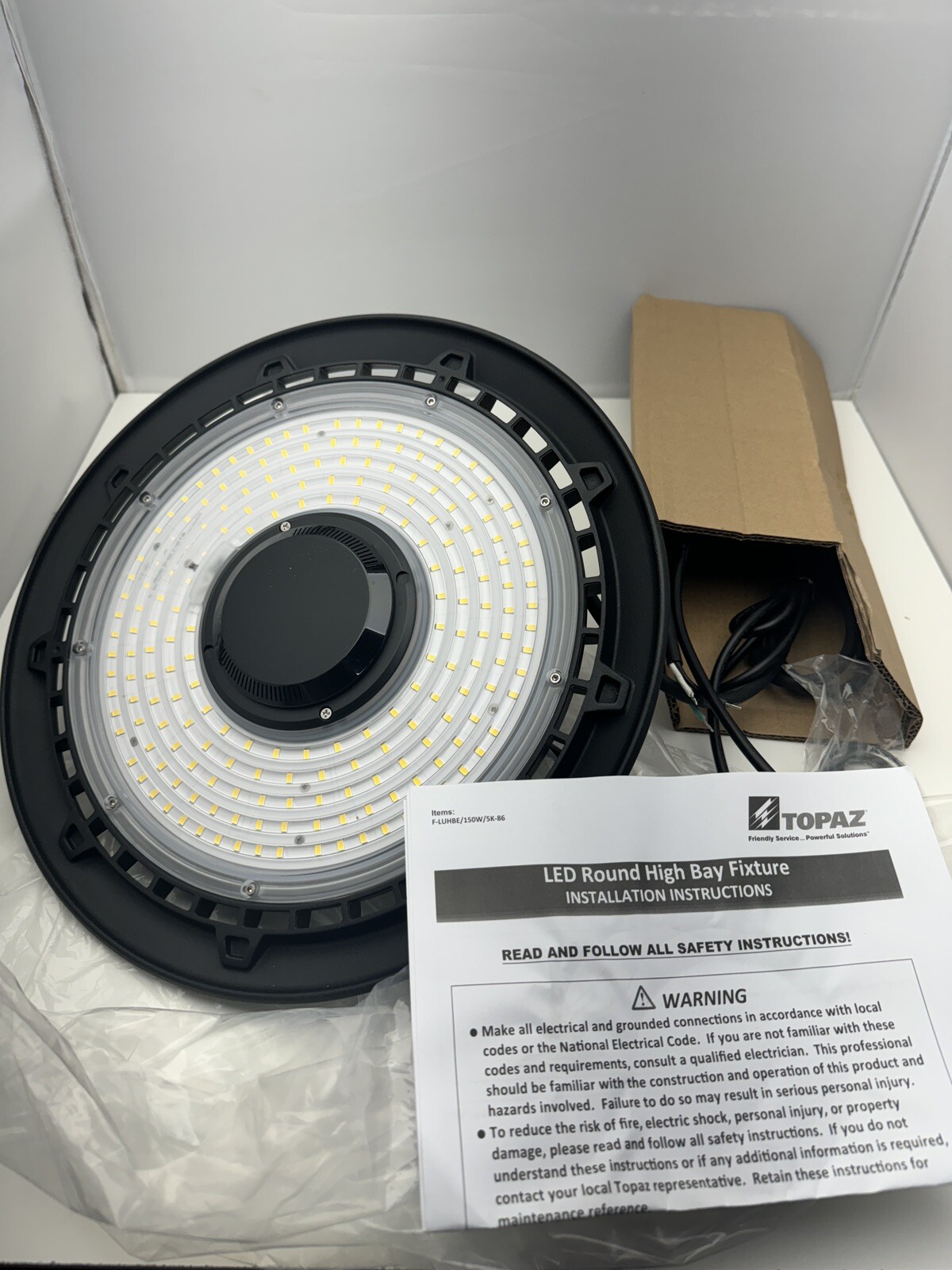 New Topaz 70659 F-LUHBE/150W/5K-86 – LED High Bay, 19,500 Lumens – 5000K
