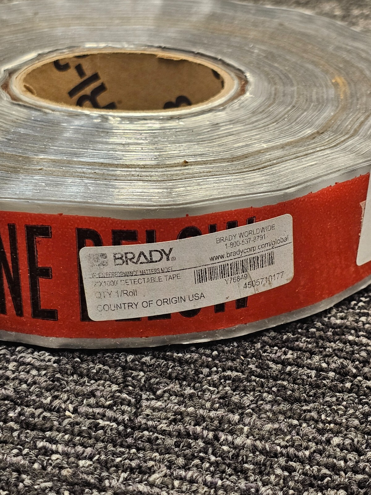 Brady Y76849 2″ x 1000FT Detectable Identoline Warning Tape Fits 2267-91601-ND