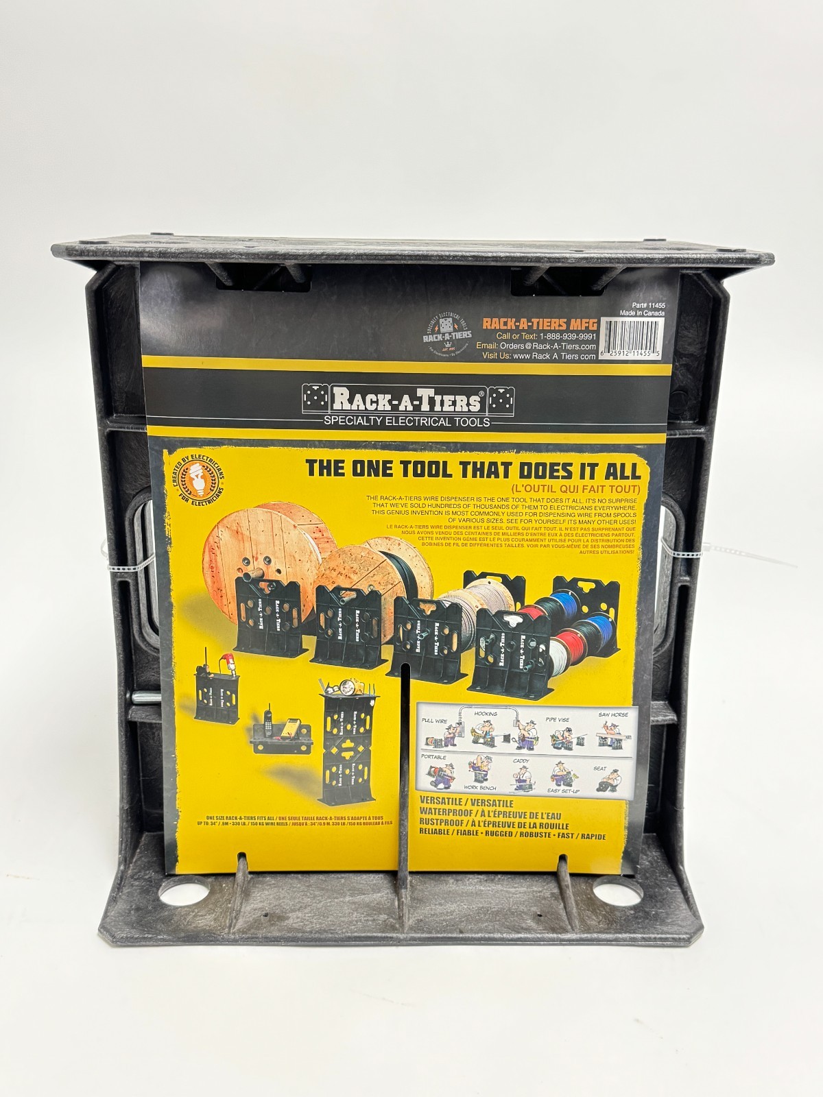 Rack-A-Tiers 11455 Electrician’s Wire Cable Dispensing Tool Rack Multi-Purpose
