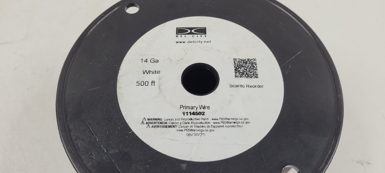 500FT Del City #14awg GPT PVC Automotive/Marine Primary Lead Wire 60V/80C White