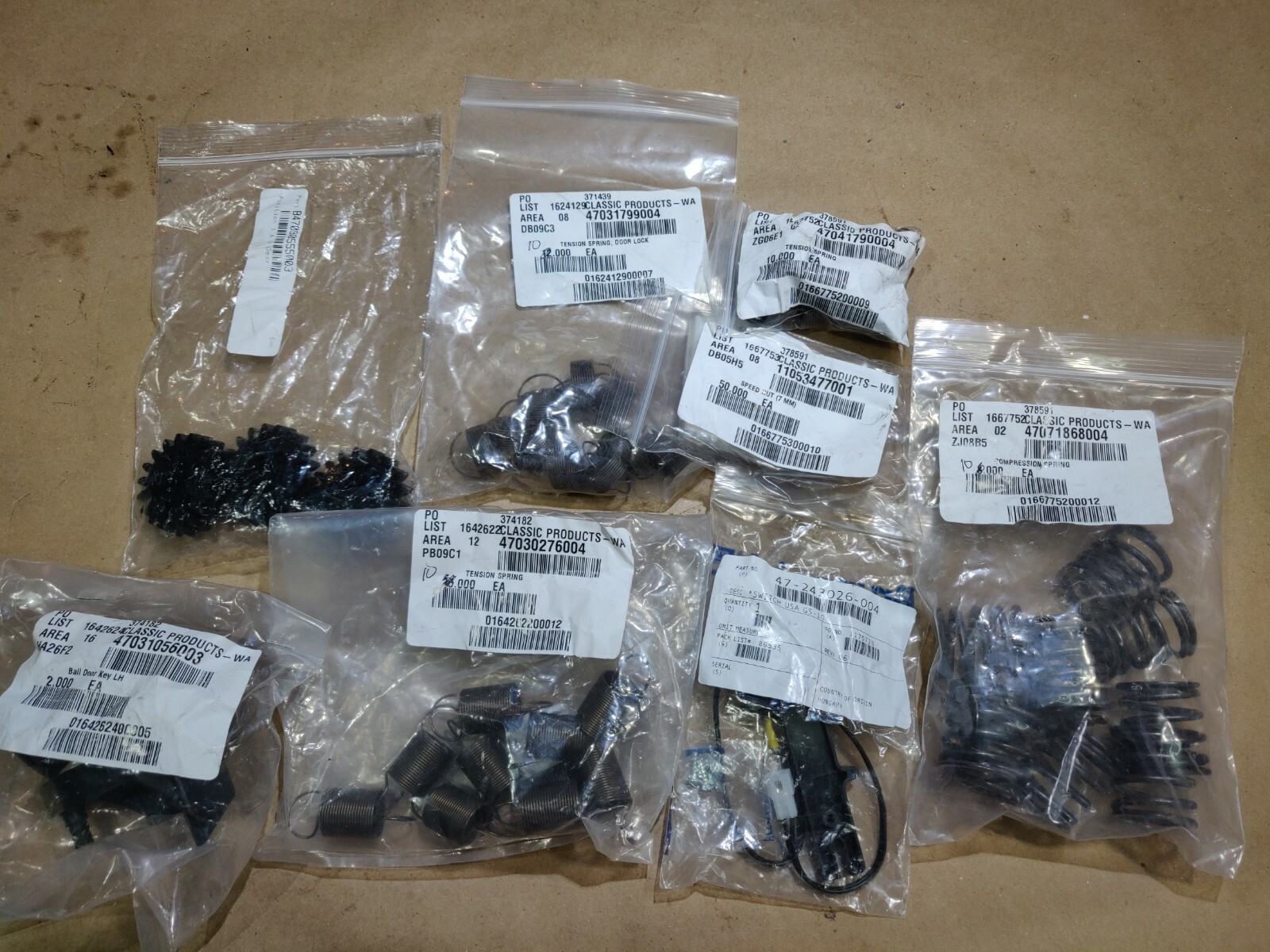 Various Bowling Machine Parts, Springs, Switch, Etc, Free Shipping