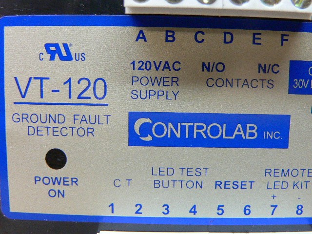 Controlab Inc Vt-120 Vt120 Ground Fault Monitor