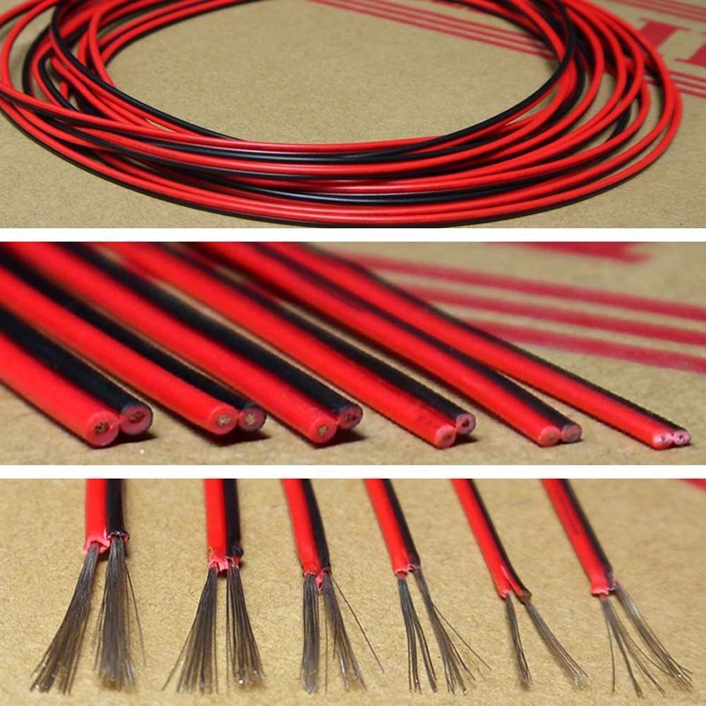 UL2468 16~28AWG Flat Ribbon 2 Core Cable Red&Black Stranded Electronic Wire