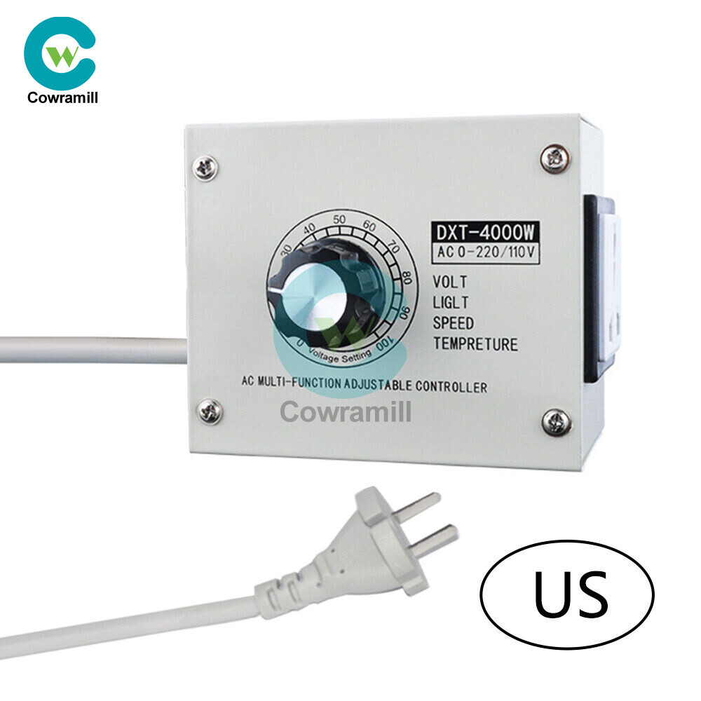 220V 4000W Adjustable Voltage Regulator Dimming SCR Temperature Speed Controller