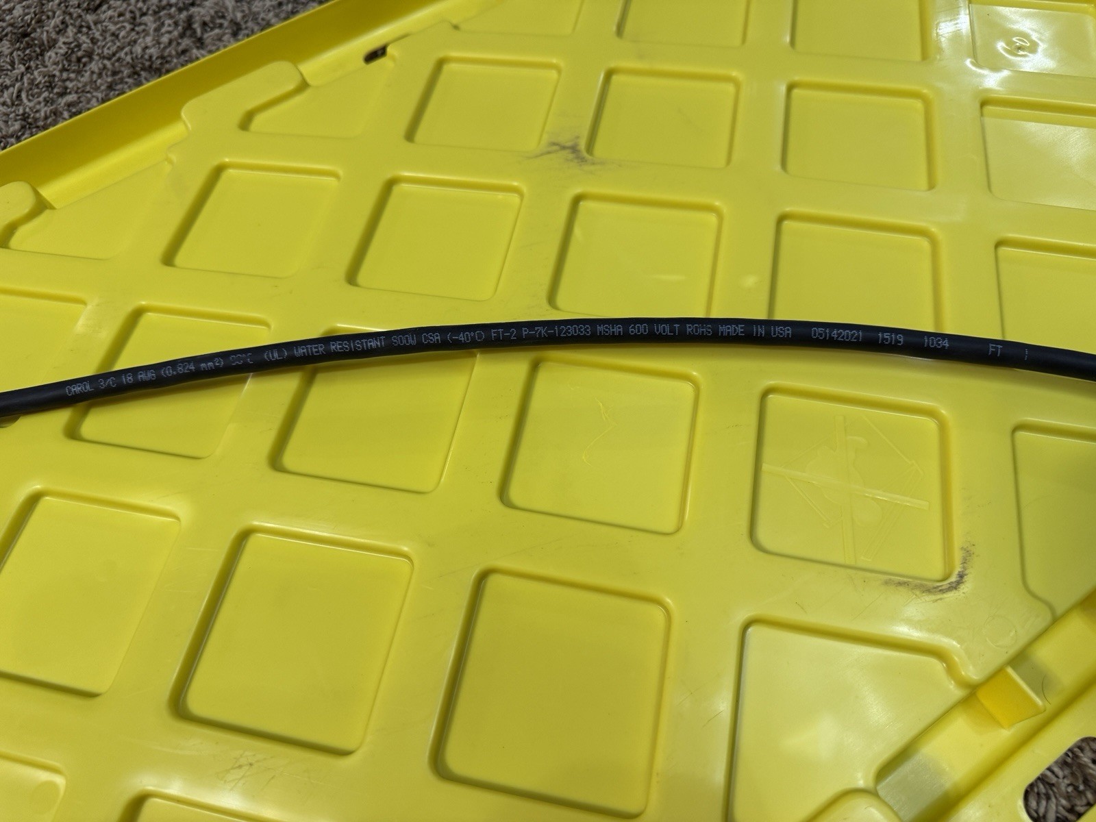 Carol 3/C 18 AWG P-7K-123033 Power Cord Approx. 7.5’ Long