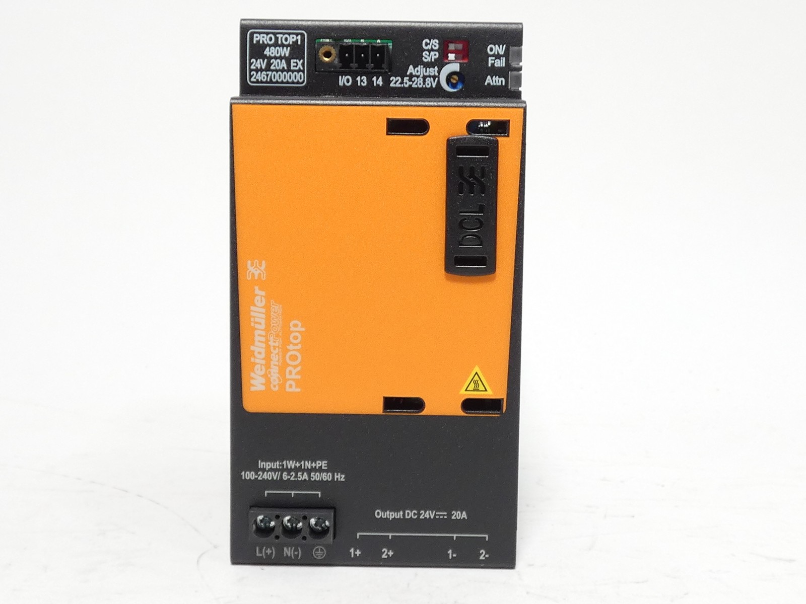 Weidmuller 2467000000 Power Supply PRO TOP1 480W 24V 20A – NEW Surplus!