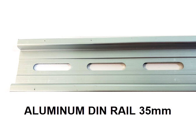 Pre-Cut ALUMINUM DIN Rail Slotted Steel, 35mm x 7.5mm [varied length]