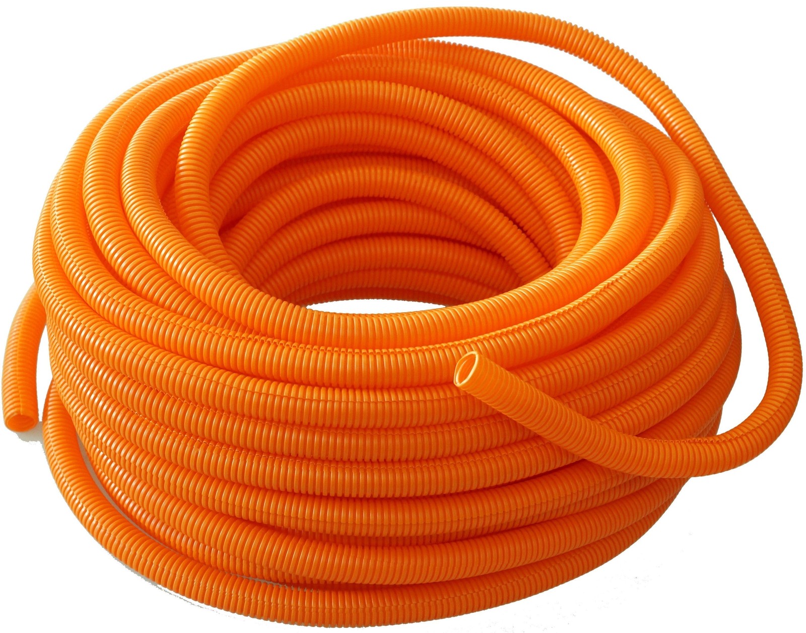 100′ 1/4″ 5mm orange split wire loom conduit polyethylene corrugated tubing