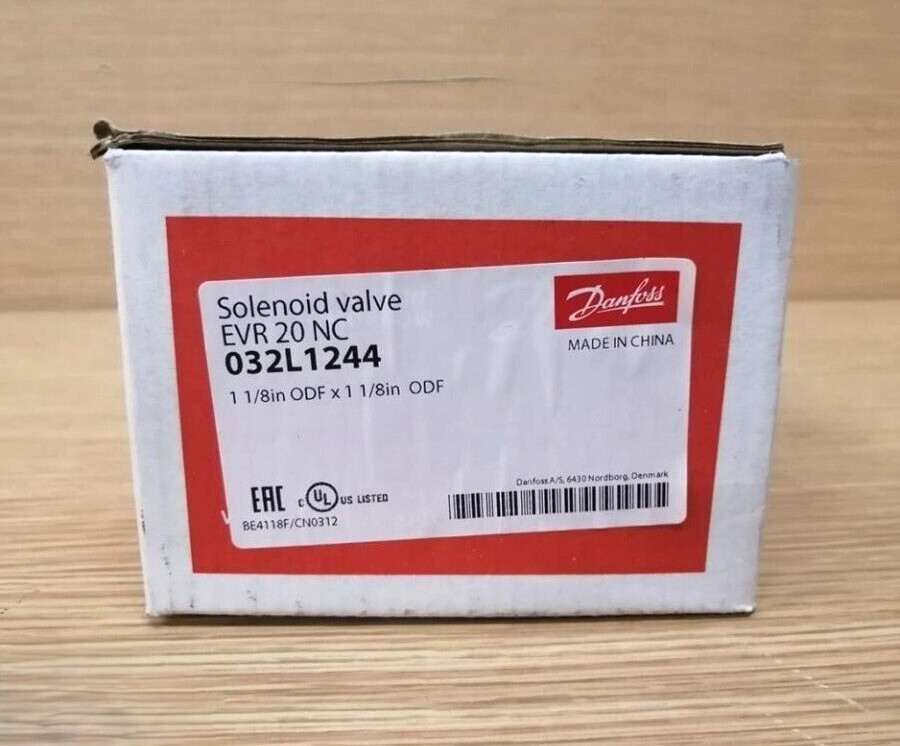 1PC- Danfoss 032L1244 Solenoid valve, EVR 20, Solder, ODF, 1 1/8 in-Brand New