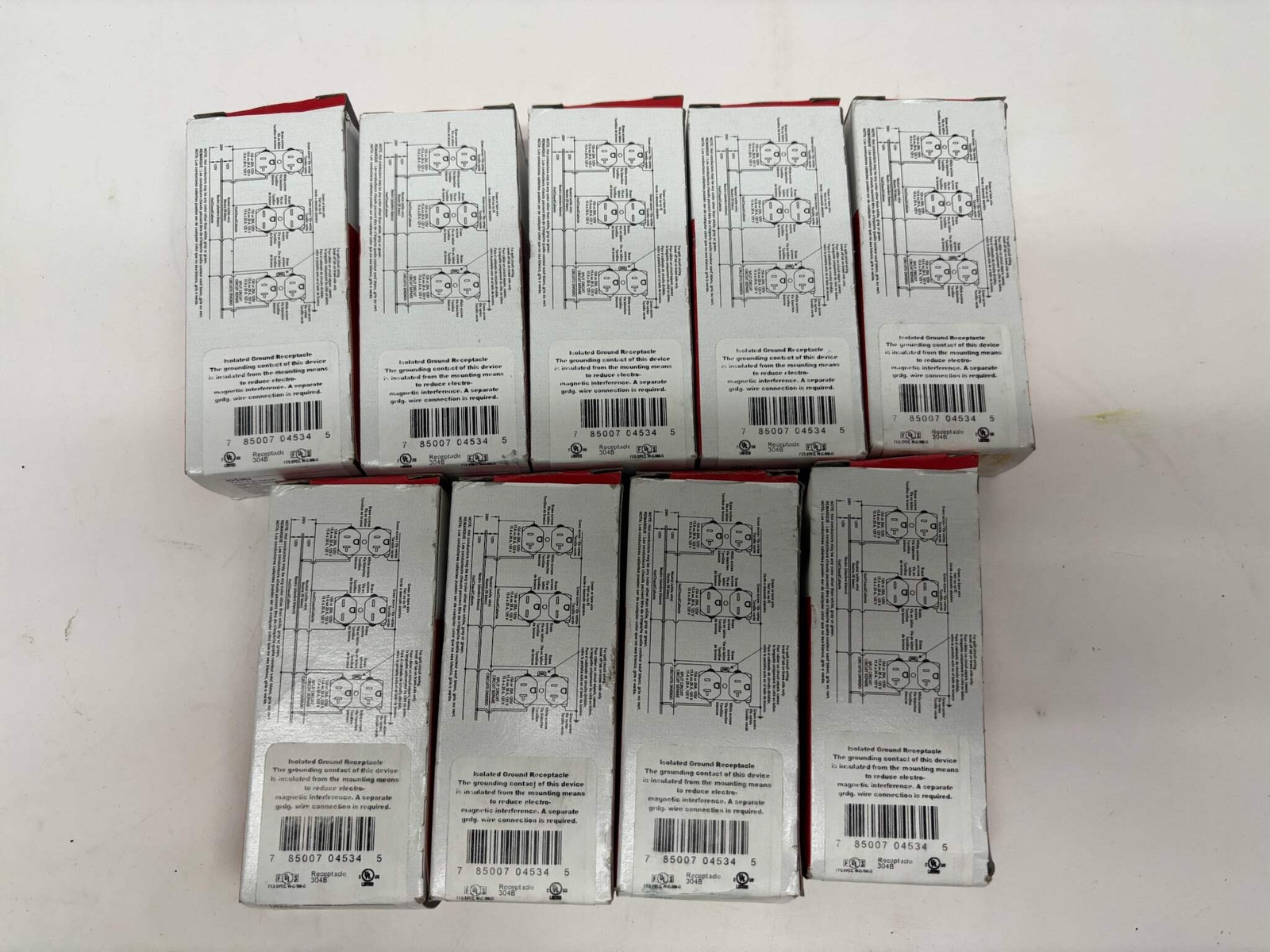 9 PC New Open Legrand IG5362 Isolated Ground Duplex Receptacle, 20A, 125V, Orang