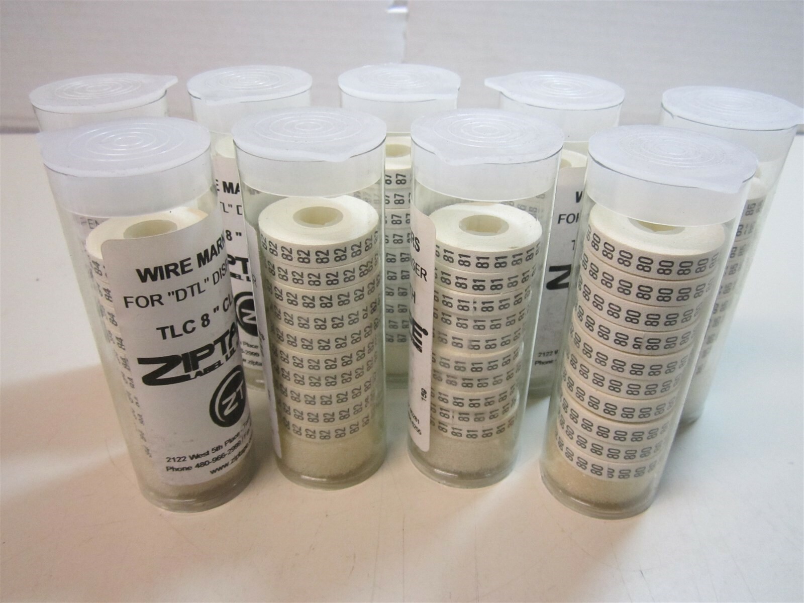ZipTape TLC 8″ Cloth Wire Marking Tape Numbers 80-89 F/”DTL” Dispenser