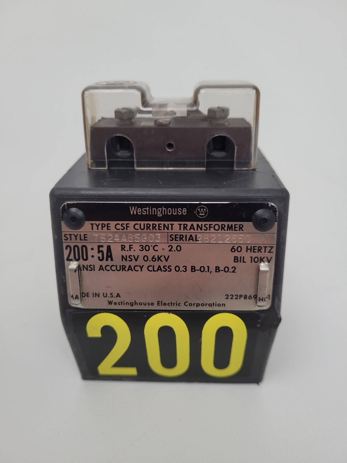 7524A85G03 Westinghouse Transformer 200:5A – Next Day Option