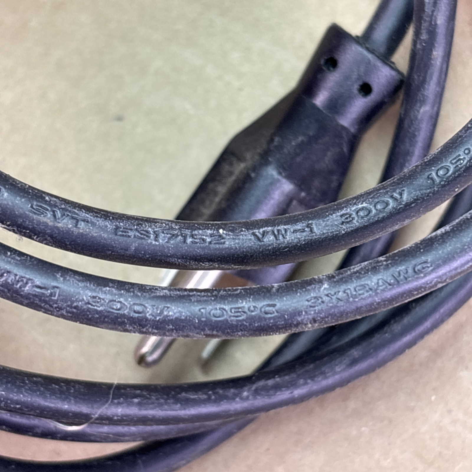 Used Baohing CSA SVT LL112007-1 VW-1, 18AWG LF, 300V, 105C, 5ft Power Cable