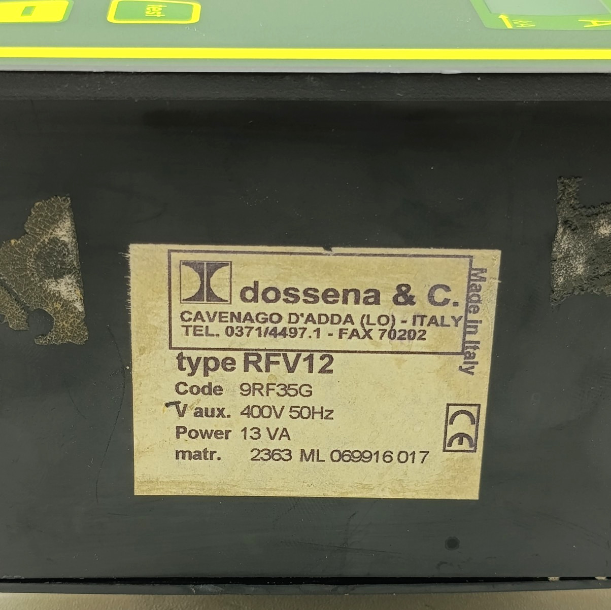 Dossena & C. Automatic Power Factor Regulator Type RFV12 Correction / 400V 50Hz