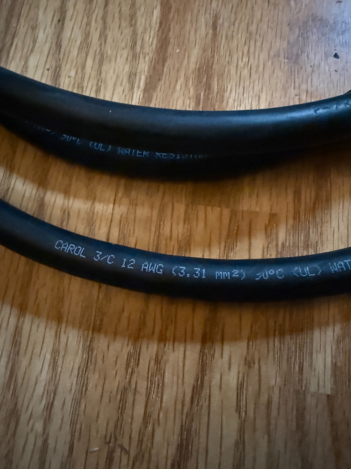 10′ Carol 3/C 12 AWG SOOW UL MSHA 600V Water Resistant Cord PRE OWNED