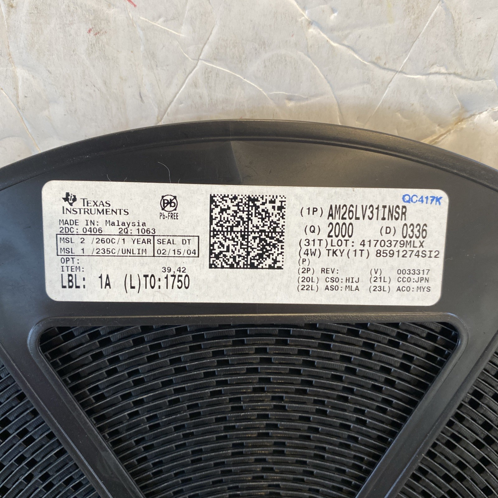 TEXAS INSTRUMENTS AM26LV31INSR LOT 2000 (BRAND NEW)(R2)