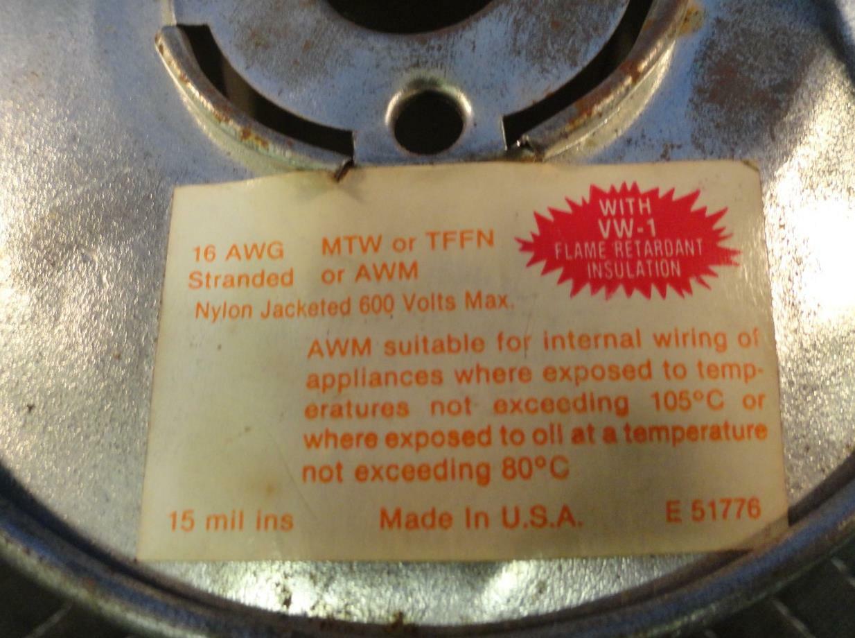 E-51776 TFFN 16AWG Cu Wire (25Ft) Blue Nylon Jacket Gas/Oil Resistant 600V F35