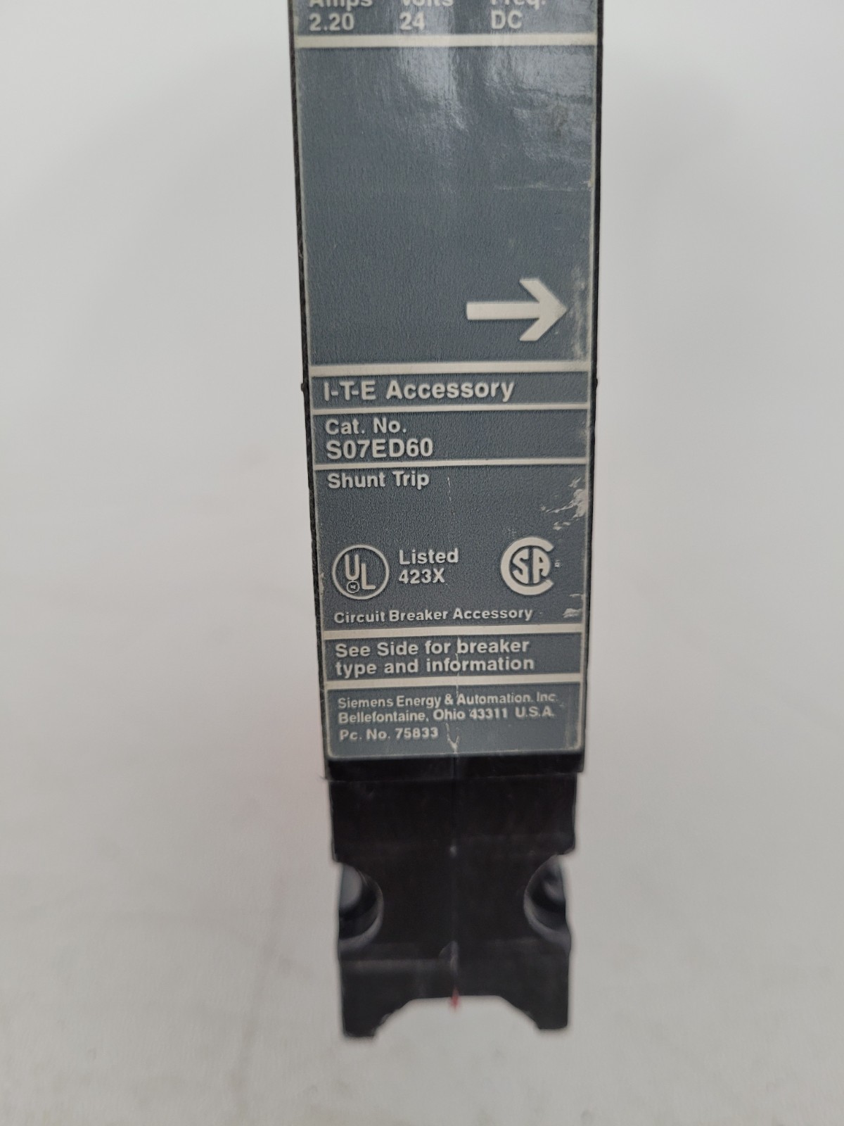 S07ED60 ITE 24VDC Shunt Trip ED, HED, HHED, CED, EM Breakers -Next Day Option