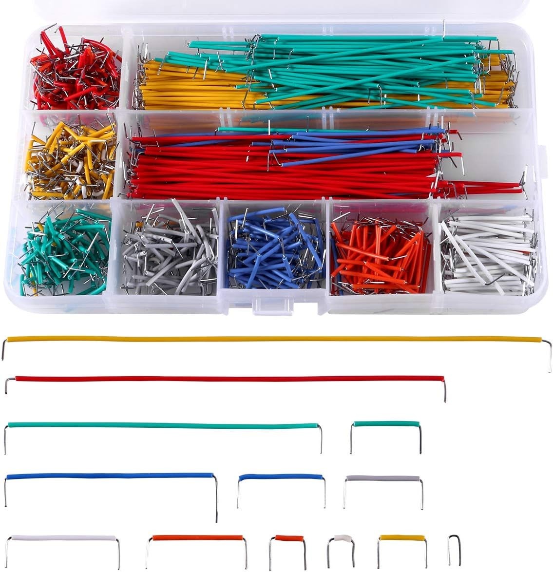 840 Piece Breadboard Jumper Wire Kit 14 Lengths for Prototyping Electronics