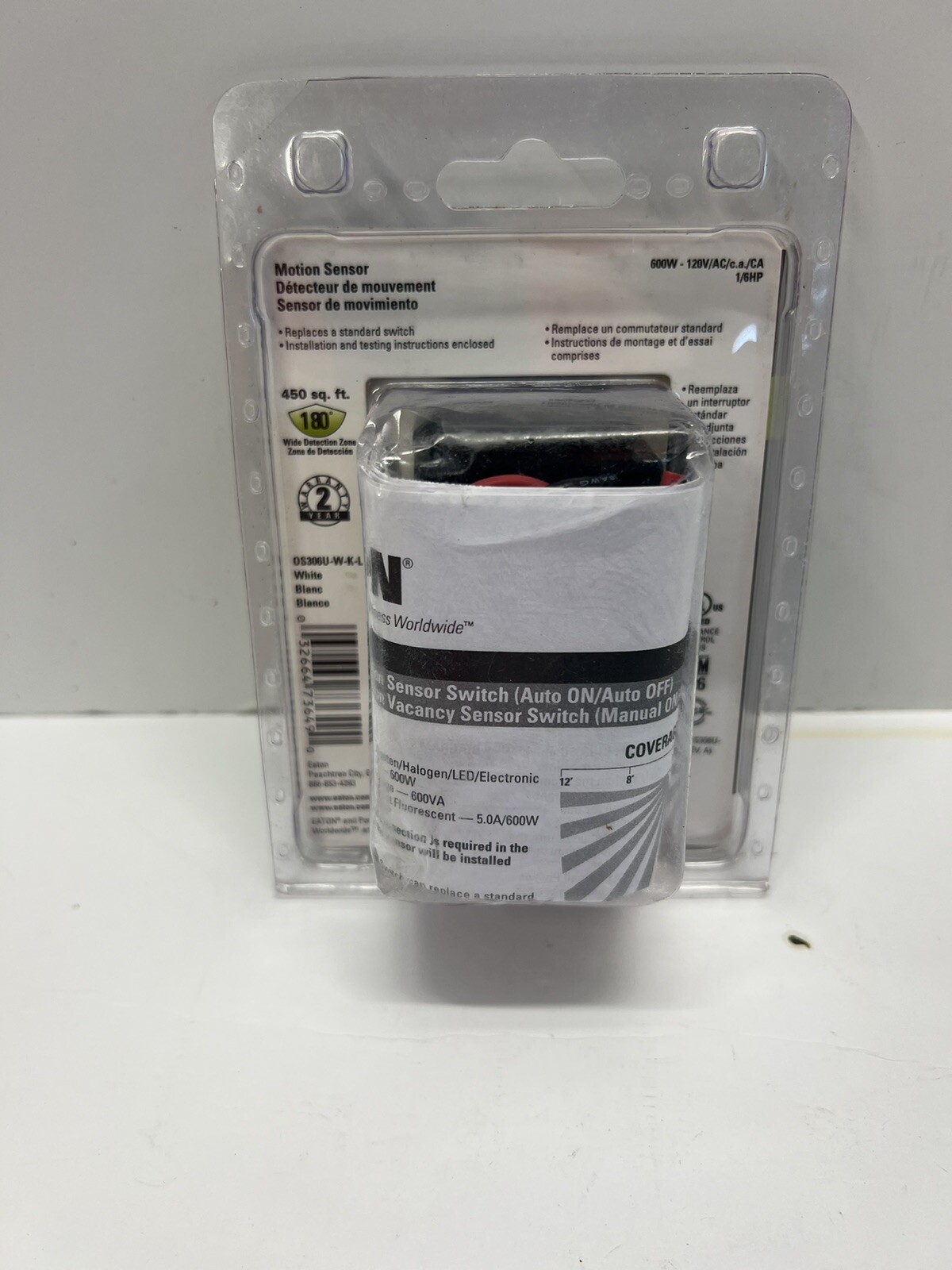 Cooper Wiring OS306U-W-K Single Pole And 3-Way Occupancy Vacancy Sensor- White
