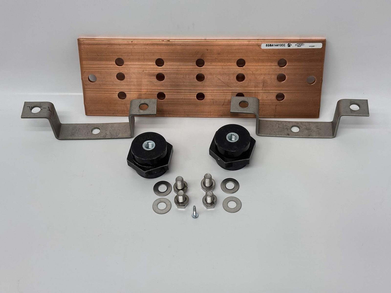 nVent ERICO EGBA14412CC Copper Grounding Busbar With Insulators and Brackets