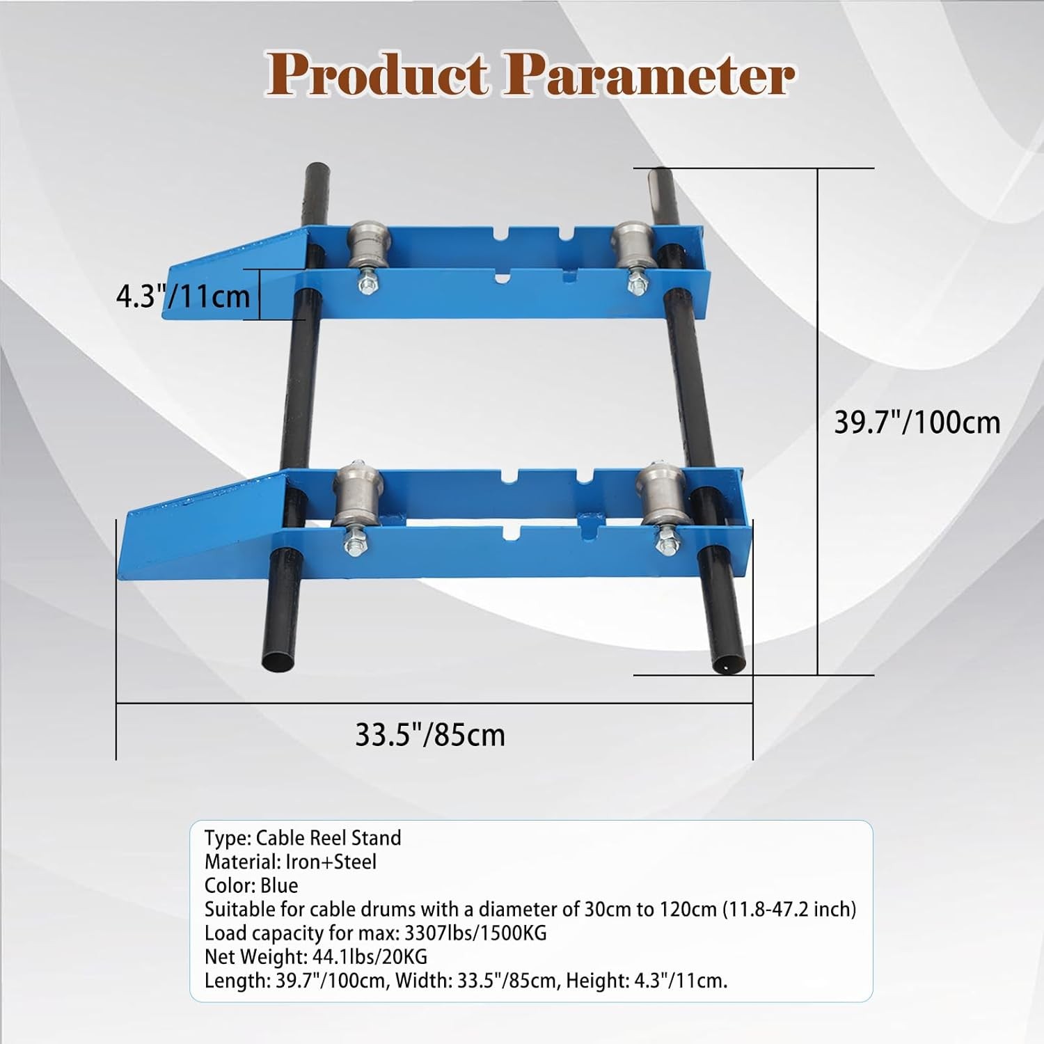 Wire Cable Reel Roller Stand 3307 LBS Commercial Industrial Steel Wire Dispenser