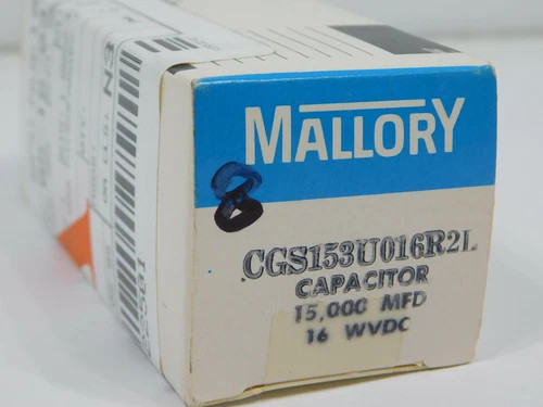 Mallory Capacitor CGS153U016R2L 15000 MFD 16VDC Max Surge 20VDC