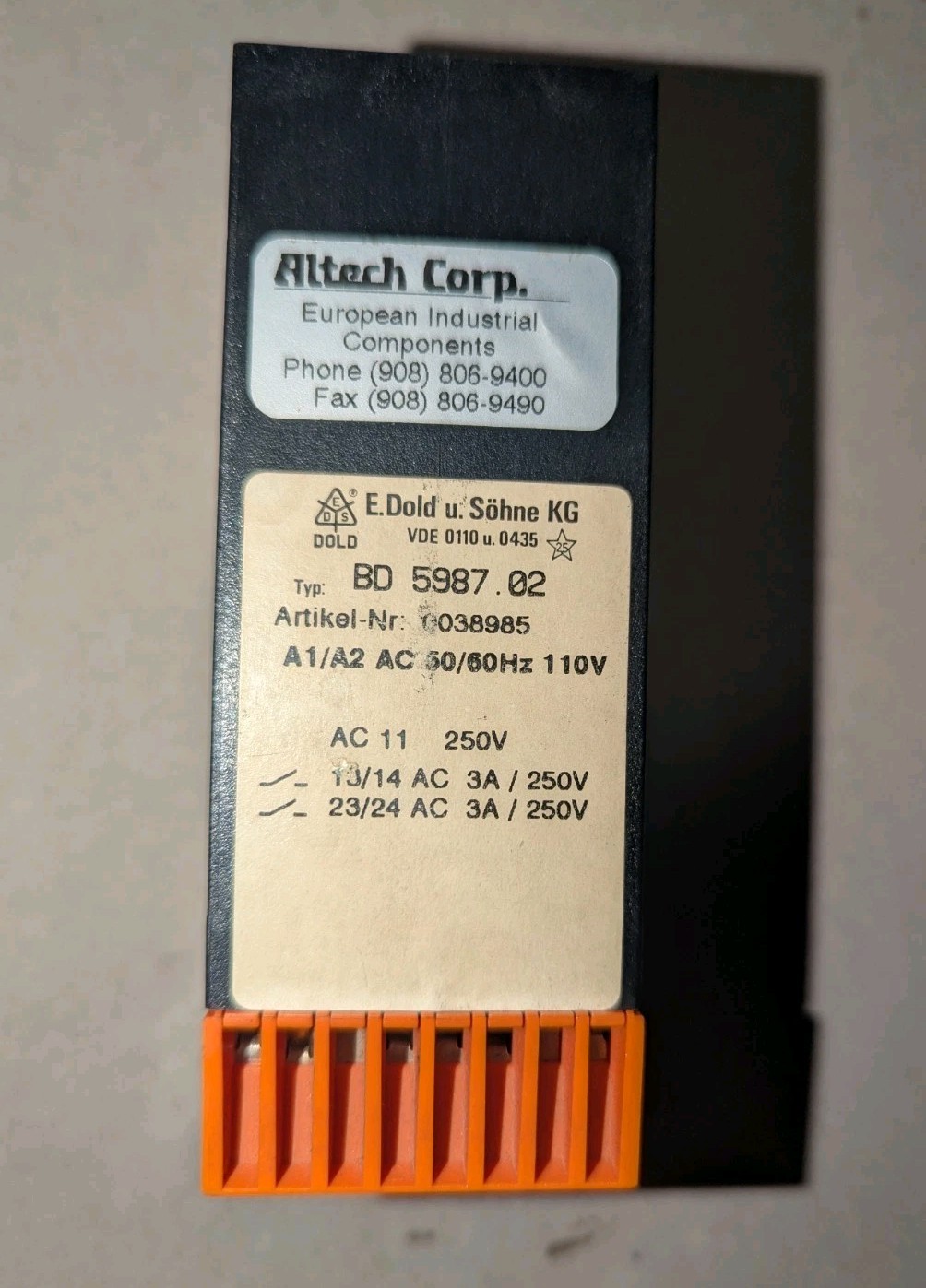 NEW GENUINE ALTECH CORP. BD5987.02