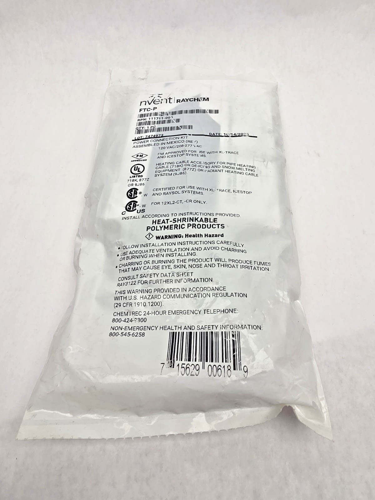 FTC-P Raychem Power Connection Kit, NEW-FREE SHIPPING