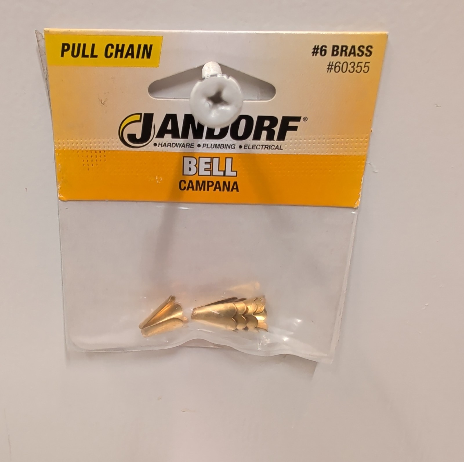 Jandorf 60355 Beaded Lamp Pull Chain Bells #6 Brass 5 Pack New