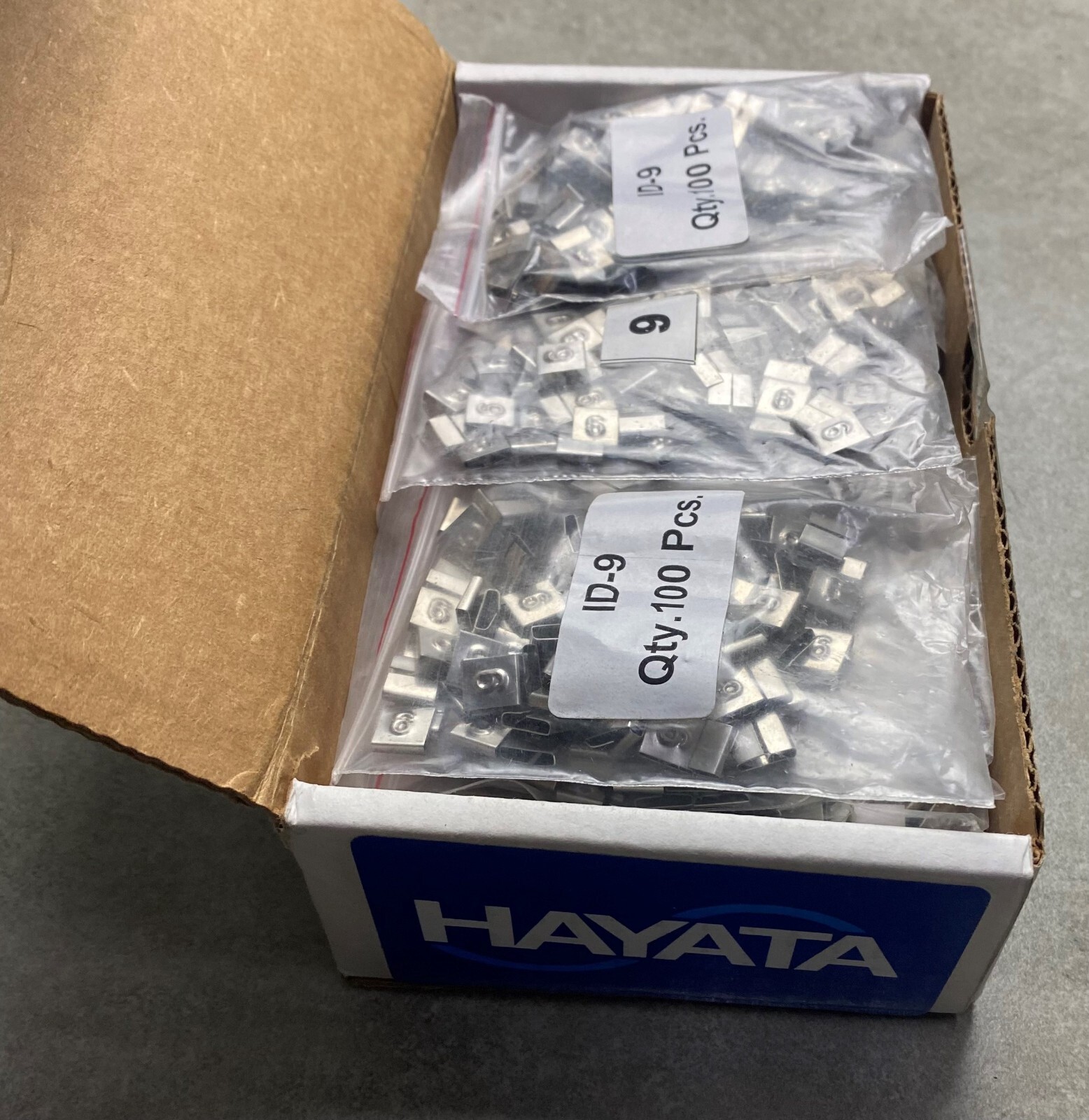 HAYATA ID-9, Stainless Steel Cable Marker 316SS, Symbol “9” , 100 Pc’s Pkt