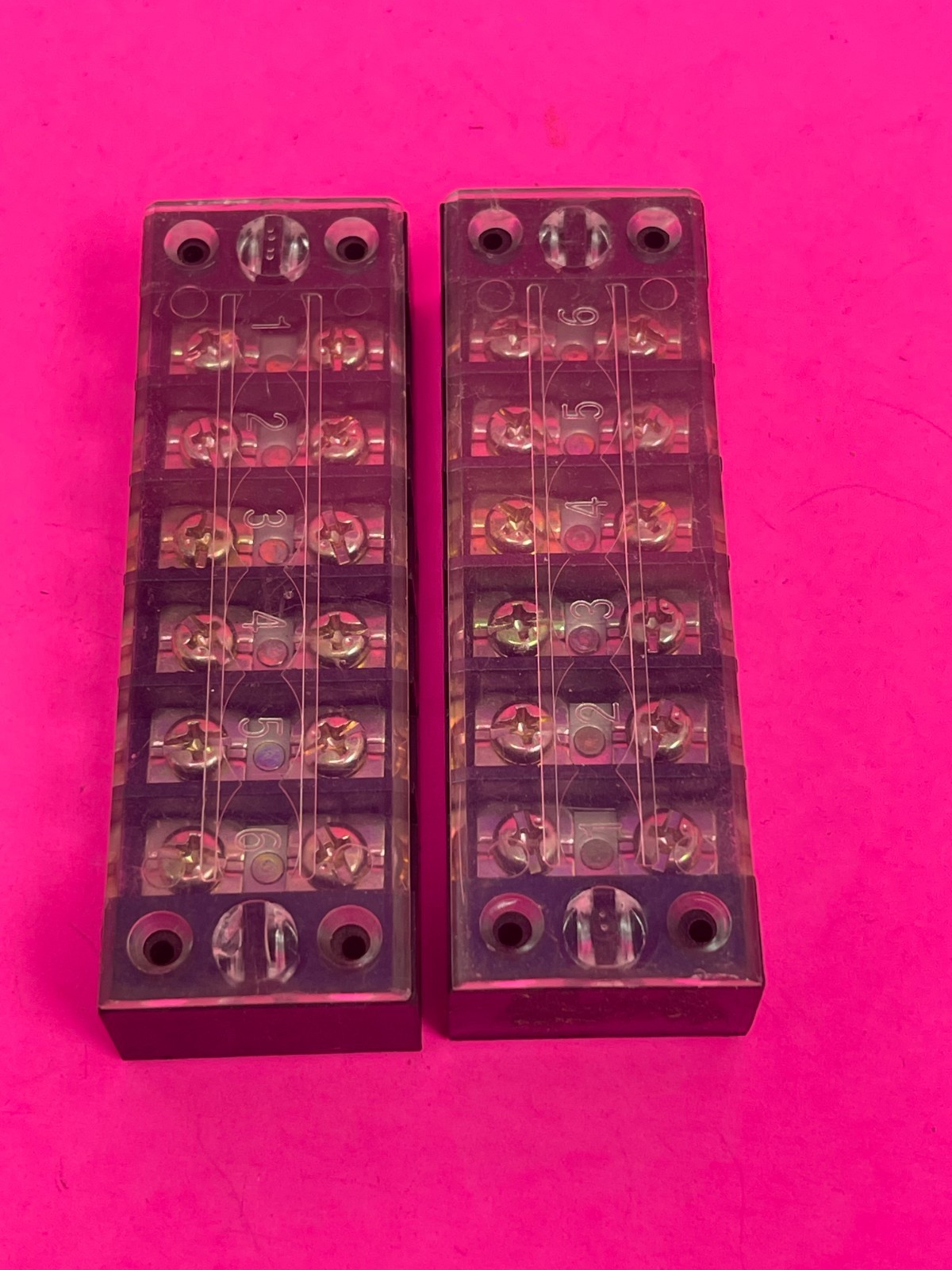Tend TB25-6 Solid-type Terminal Block, 25A 600V, 6-Position Fixed Strip Lot of 2