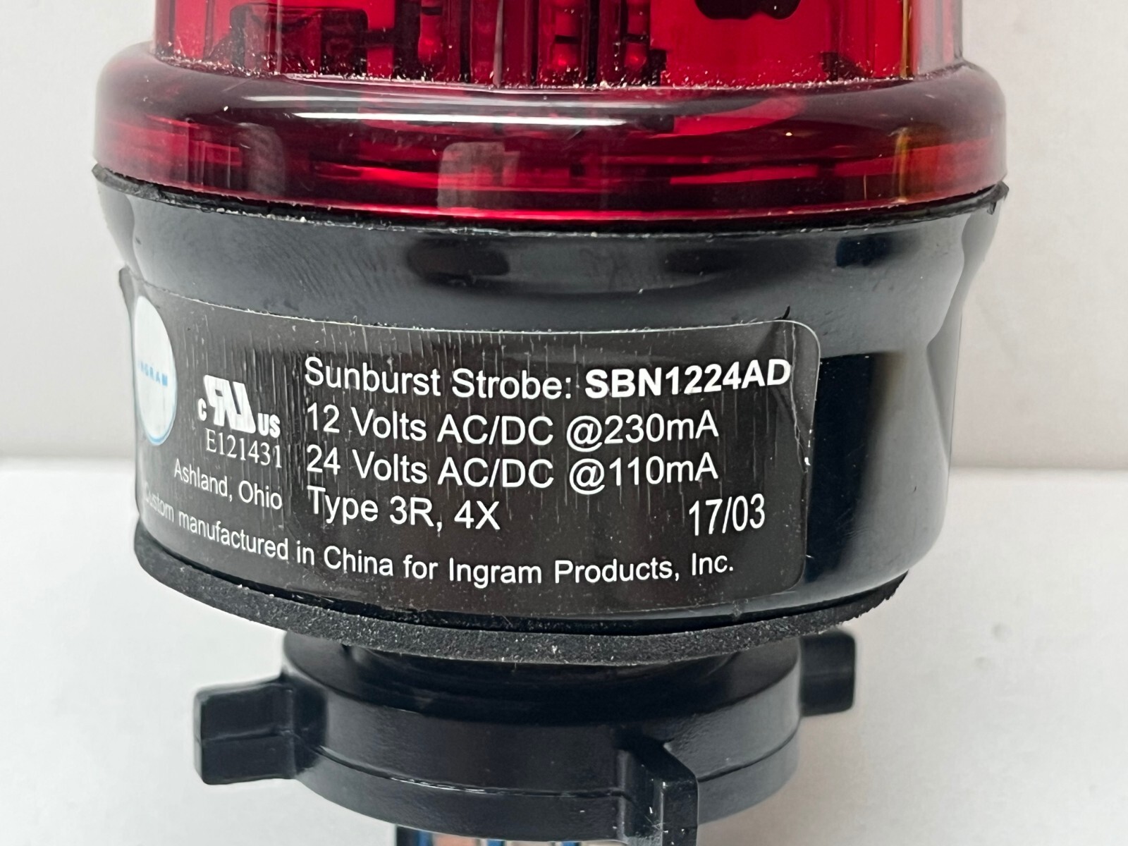 PAIR OF LED SUNBURST STROBE SBN1224AD YELLOW AND RED
