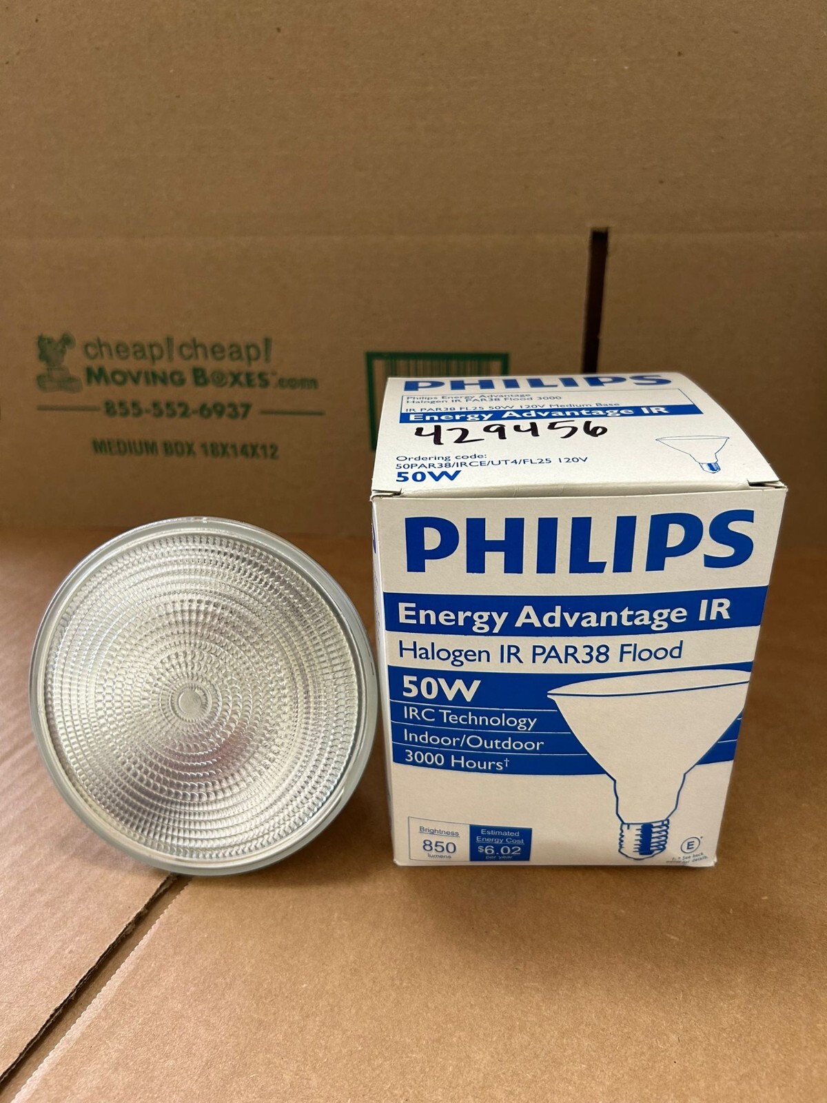 PHILIPS-429456 PAR38 50WATT 120VAC 850LUMENS 50PAR38/IRCE/UT4/FL25 120V