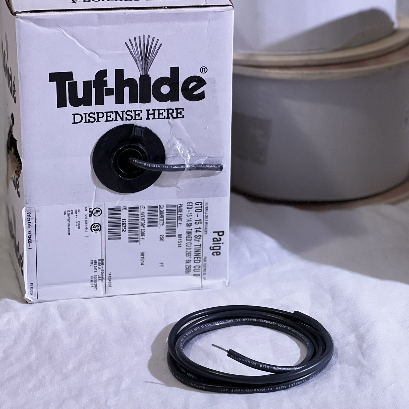GTO15 Paige 981514 By The Foot High Voltage Wire Silicone Cable PICKUP ONLY
