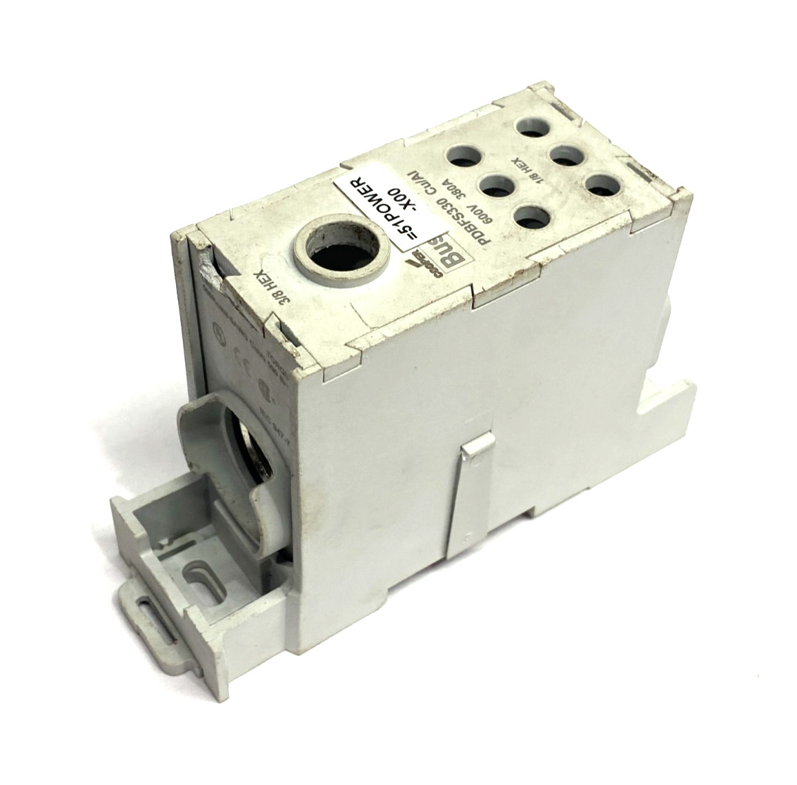 Cooper Bussmann PDBFS330 Power Distribution Block 600V 380A NO TOP TERMINAL LUG