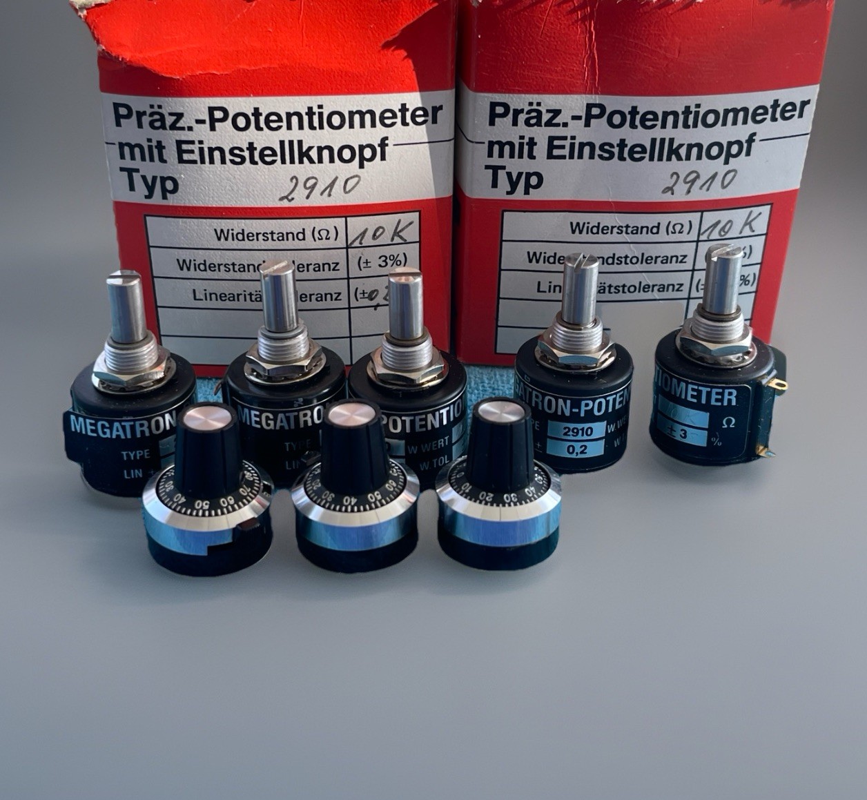MEGATRON 2910 – 10kΩ 3% – Linear 0.2% Precision Pot Poti – Lab Marine – NEW NOS