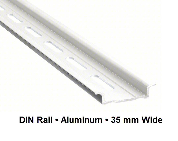 Pre-Cut ALUMINUM DIN Rail Slotted Steel, 35mm x 7.5mm [varied length]