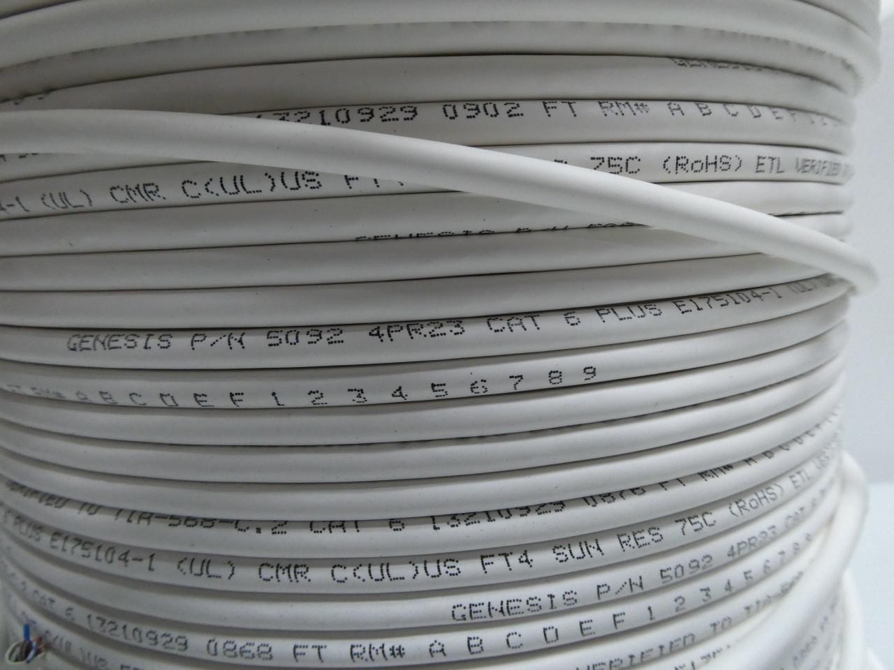 Genesis 50922101 Cat6 23/4pr White Cable 1000ft