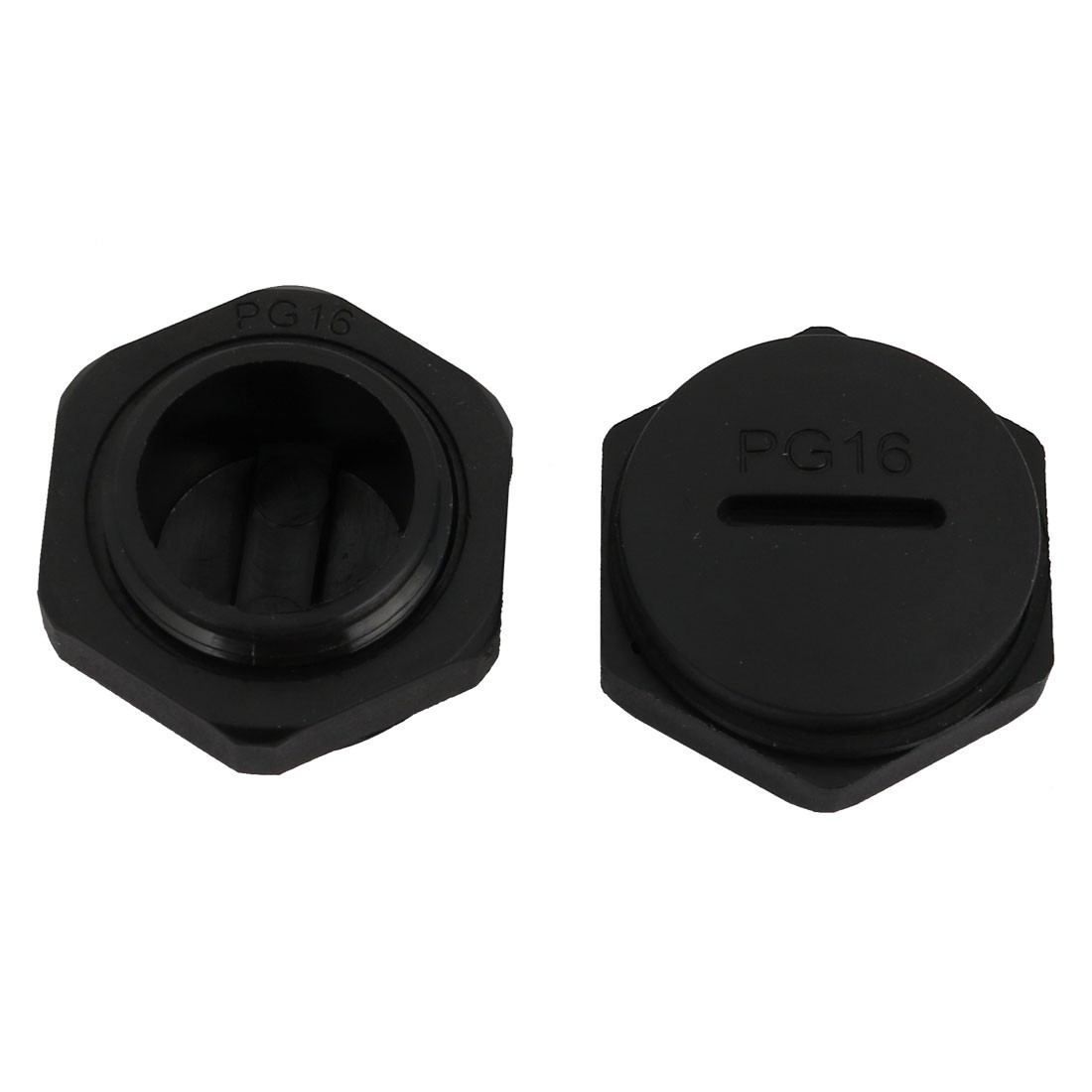 10pcs PG16 Nylon Male Threaded Cable Gland Cap Round Screw-in Cover Black