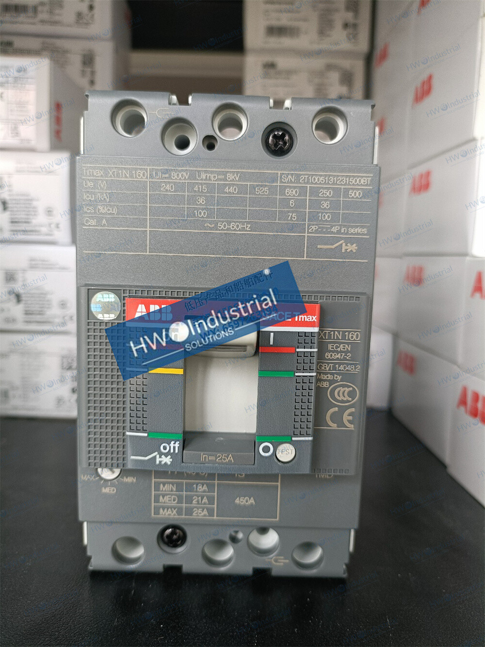 1/Piece XT1N 160 TMD25/450 FF 3P 25A NEW ABB Molded Case Circuit Breaker