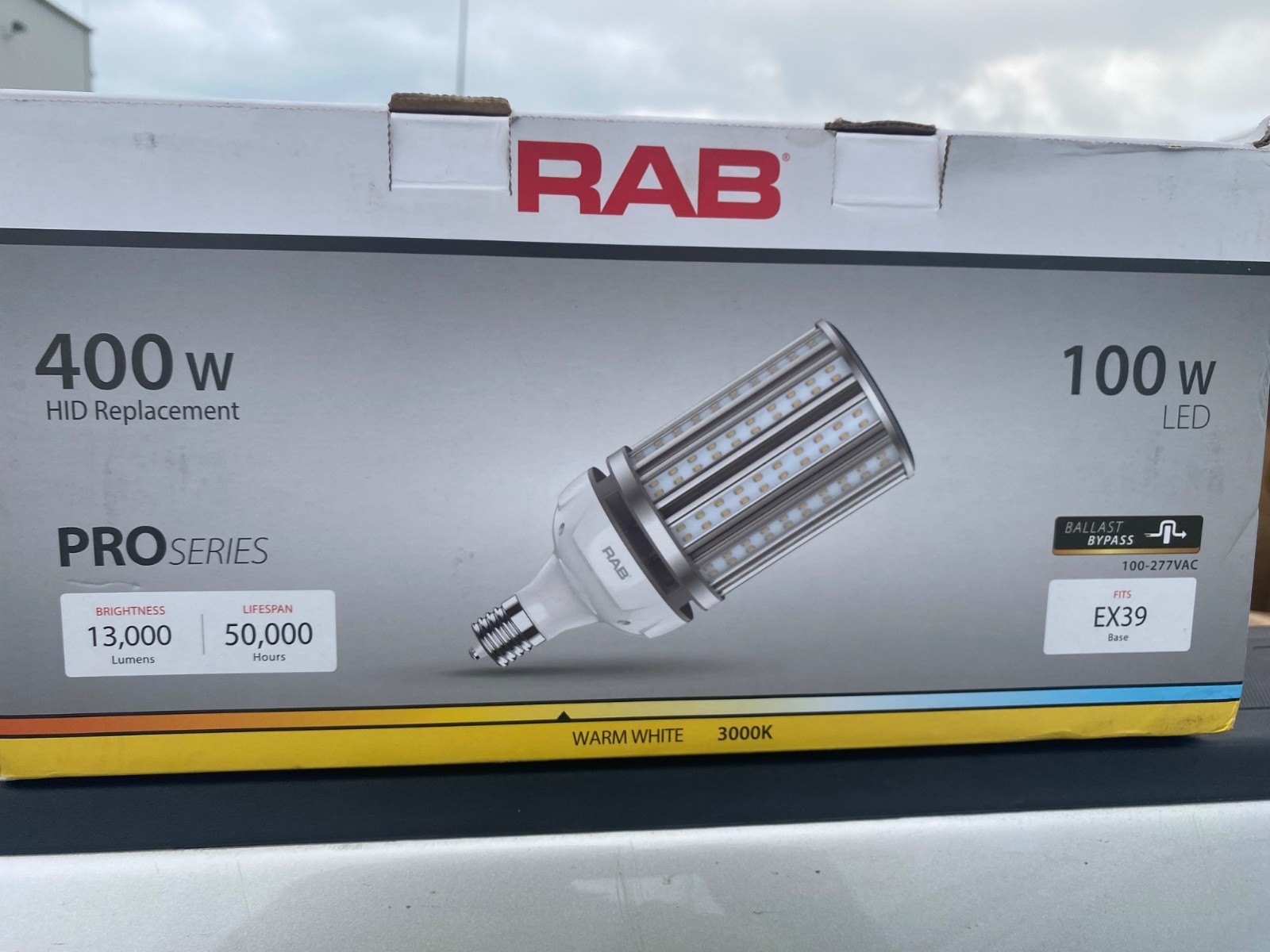 RAB Lighting HID-100-EX39-850-BYP-PT-G2 100W LED Post Top Lamp