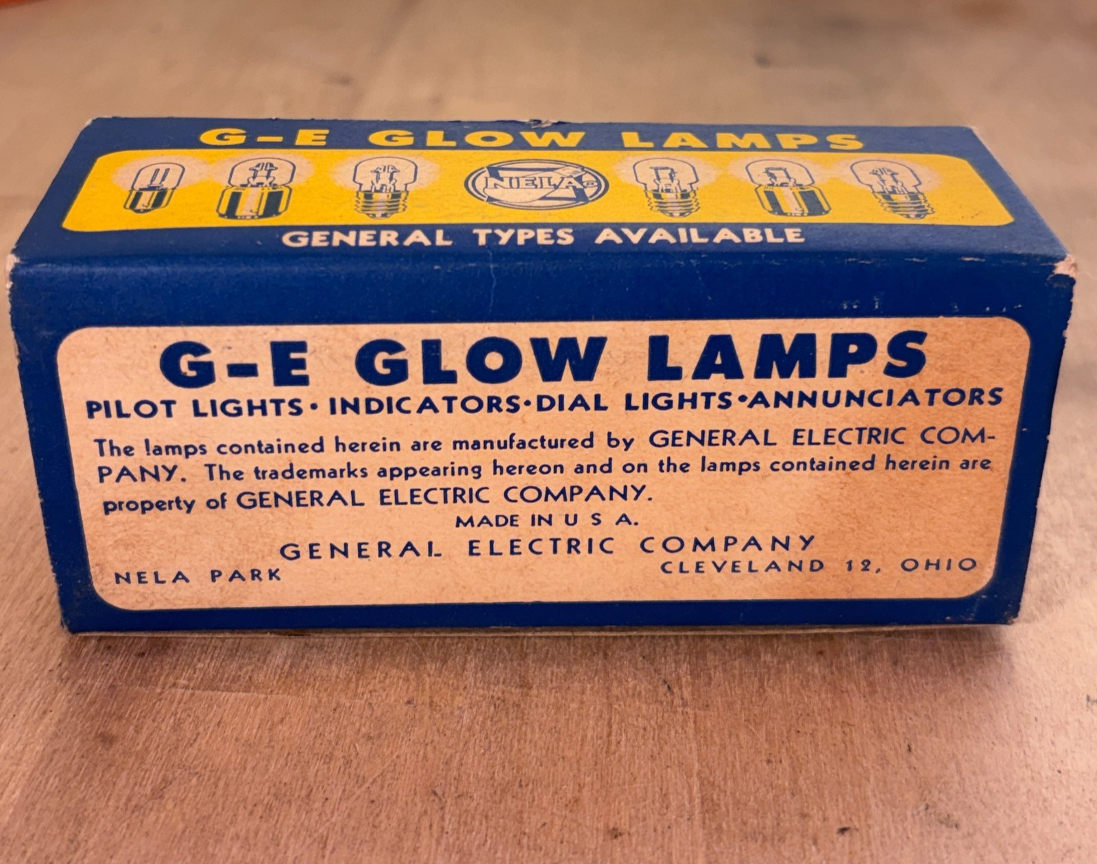 Vintage Box of NOS GE NE-51 Glow Lamps General Electric Bulbs, Incomplete Box
