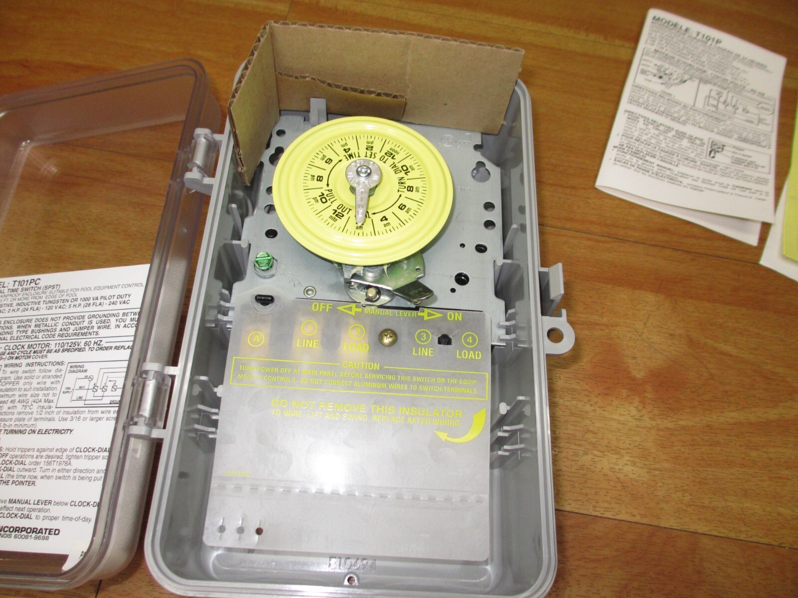 Intermatic T101PC *NEW* Mechanical Time Switch Timer Clear Cover 120V