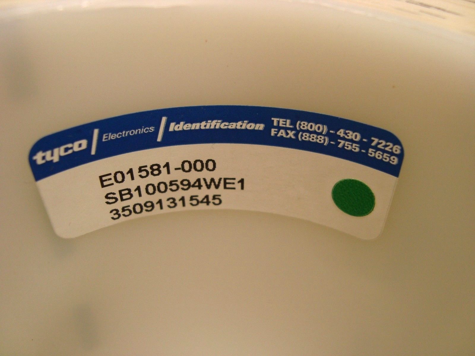 Tyco Electronics SB100594WEI Label Translucent Vinyl White 151×25.4mm – PARTIAL