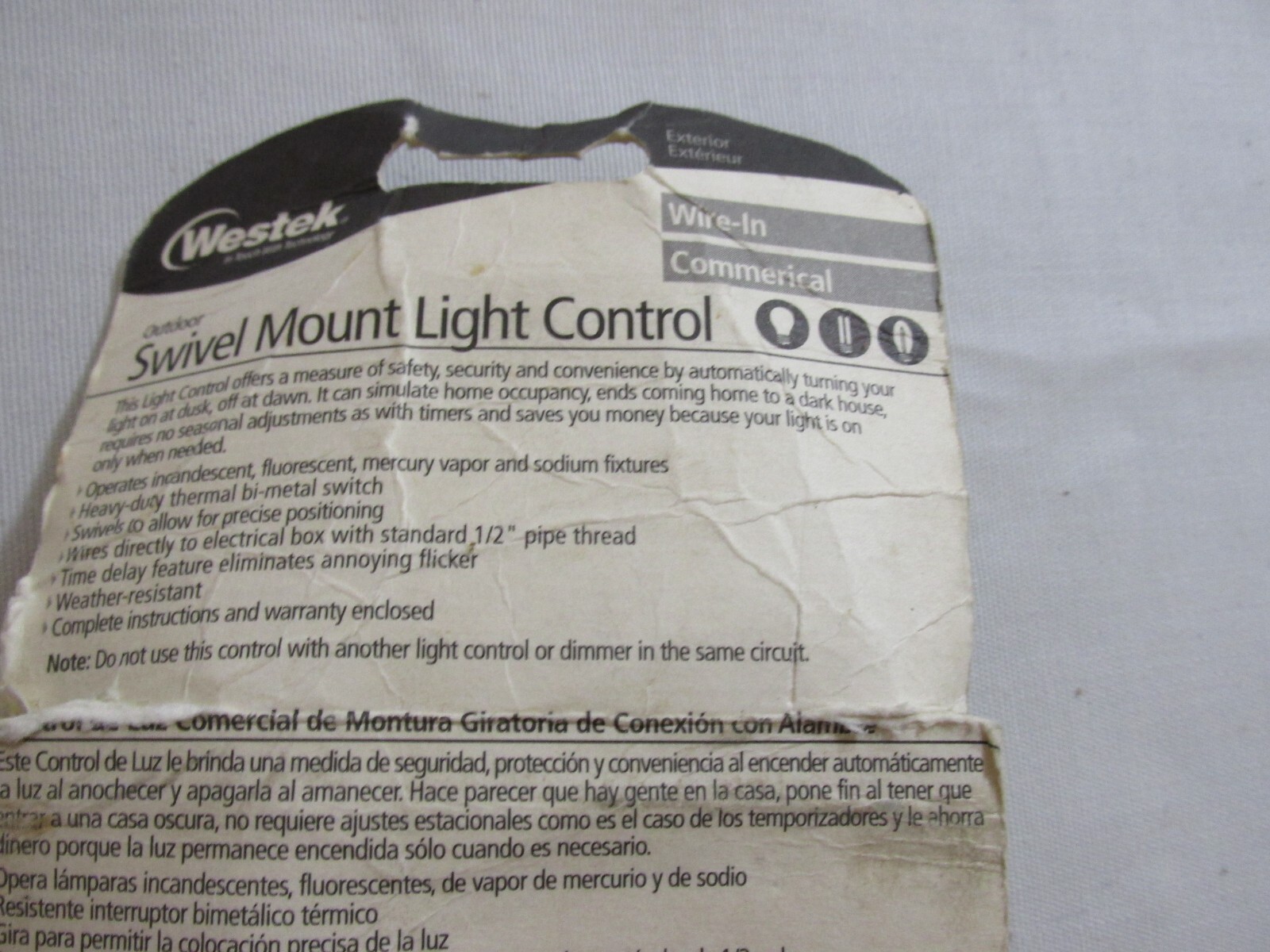 WESTEK VINTAGE NEW SEALED PHOTOELECTRIC SWITCH SW103CT OUTDOOR LIGHT CONTROL