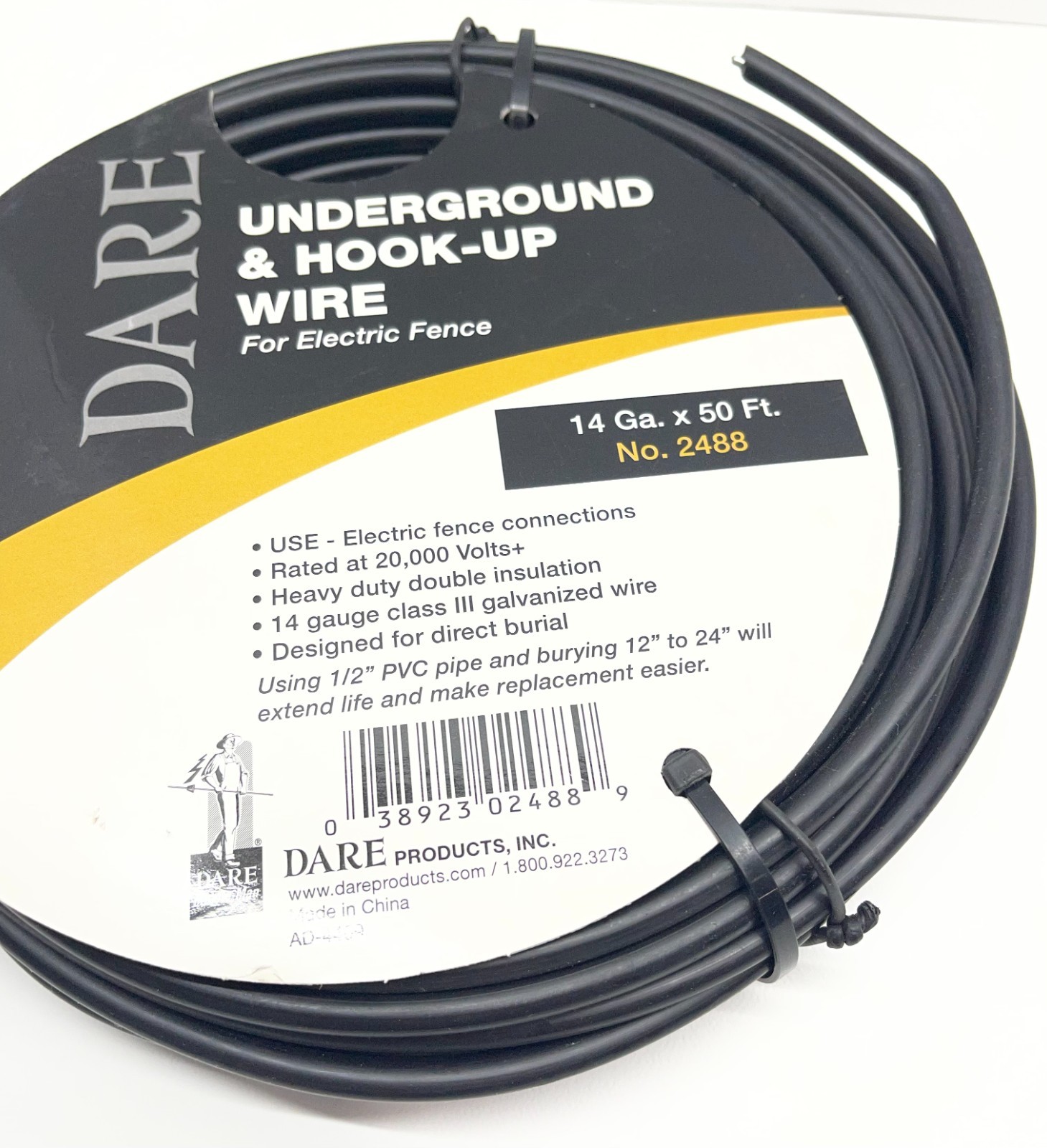 NEW – Dare 2000 V Underground & Hook-Up Wire, Black, 14 Ga x 50ft, No. 2488