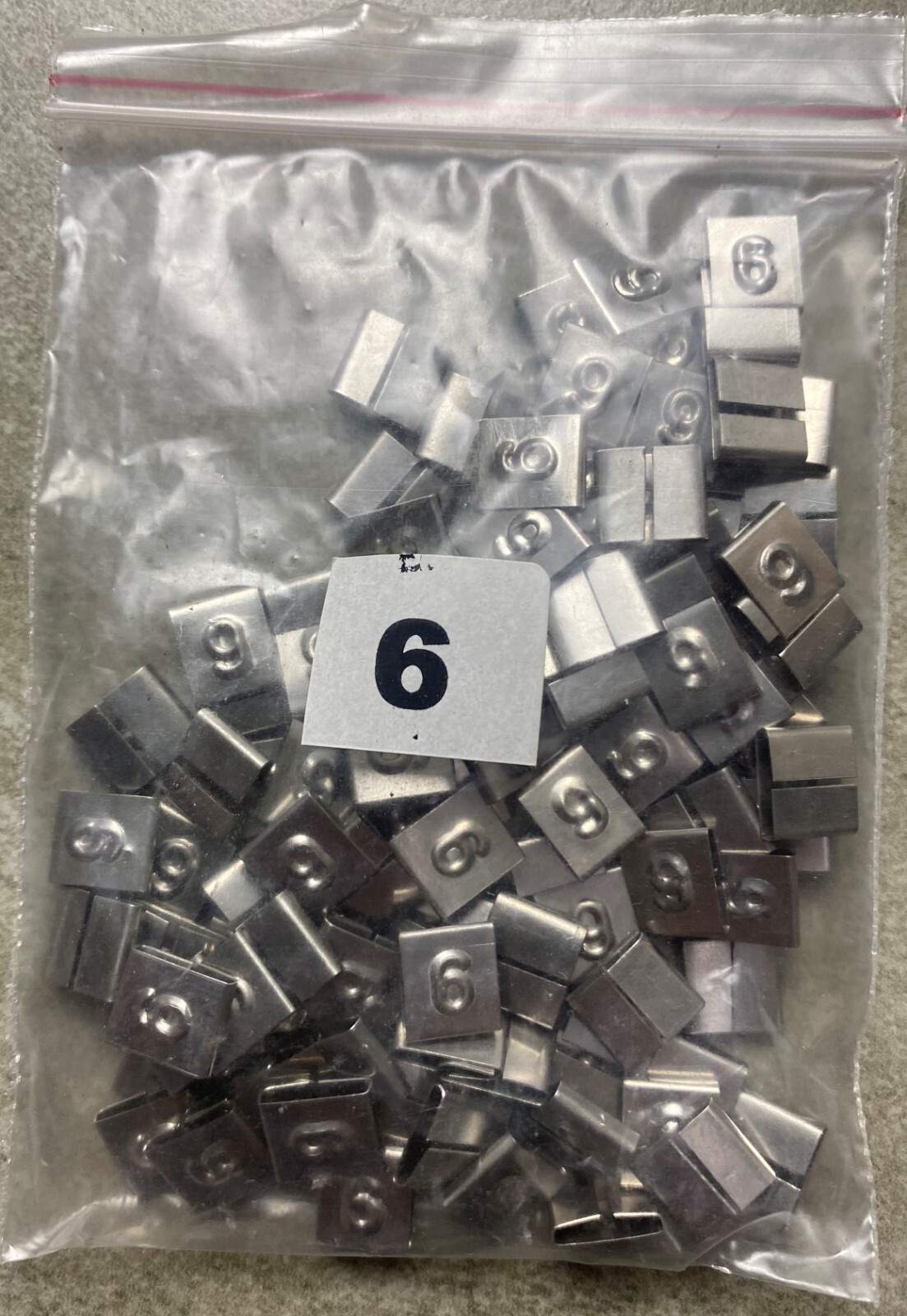 HAYATA ID-6, Stainless Steel Cable Marker 316SS, Symbol “6” , 100 Pc’s Pkt
