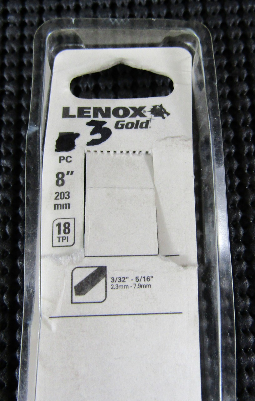 LENOX 21070818GR 8″ 18TPI MEDIUM METAL RECIPROCATING SAW BLADE – LOT OF 3